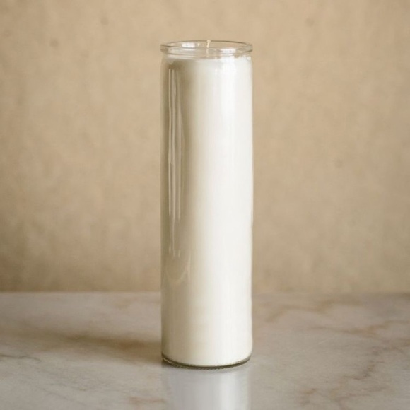 White Glass Jar Pillar Candle - Picture 1 of 10